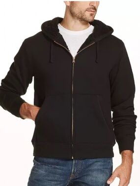 Black Fleece Jacket With Hoodie